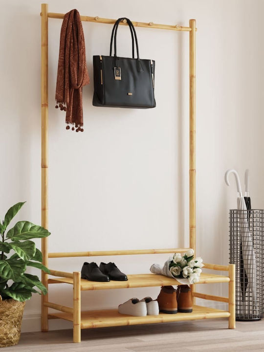 vidaXL Κρεμάστρα Δαπέδου από Bamboo Καφέ 103x40x183cm