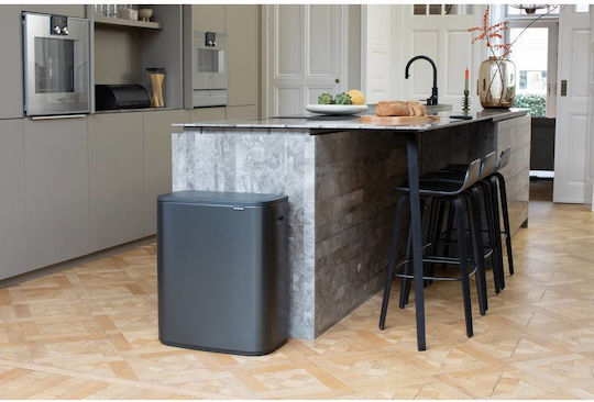 Brabantia Κάδος Bo Touch Απορριμμάτων Πλαστικός Push Γκρι 60lt