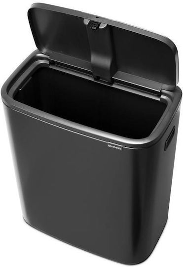 Brabantia Κάδος Bo Touch Απορριμμάτων Πλαστικός Push Γκρι 60lt