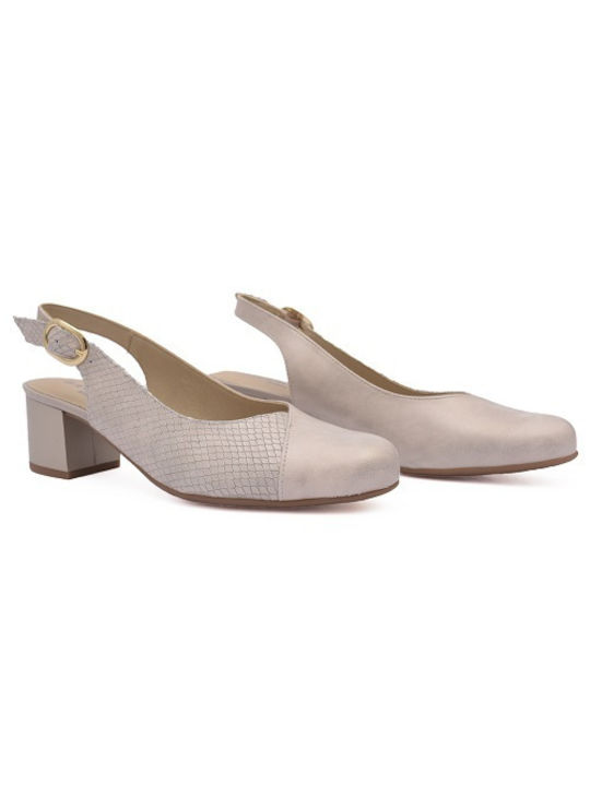 Baerchi Pumps mit mittelhohem Absatz Ecru