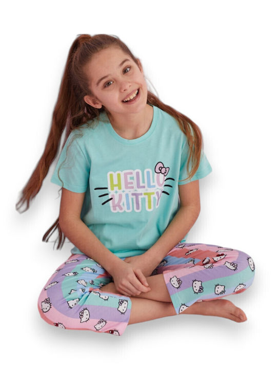 Siyah Inci Kinder Schlafanzug Sommerlich Baumwoll Colorful