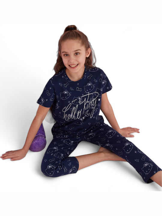 Siyah Inci Kids' Pajamas Summer Cotton Blue
