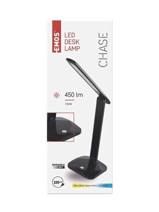 Emos Chase LED Lumină de Birou în Culoarea Negru