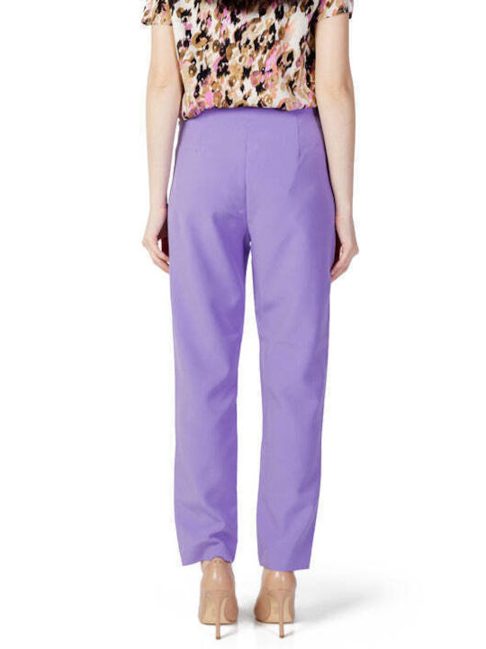 Only Women's Fabric Trousers Purple