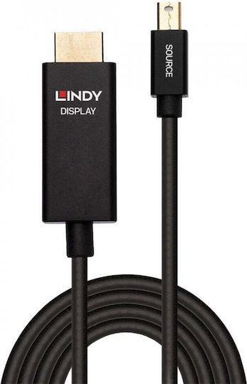 Lindy Cable mini DisplayPort male - DisplayPort male 2m Μαύρο