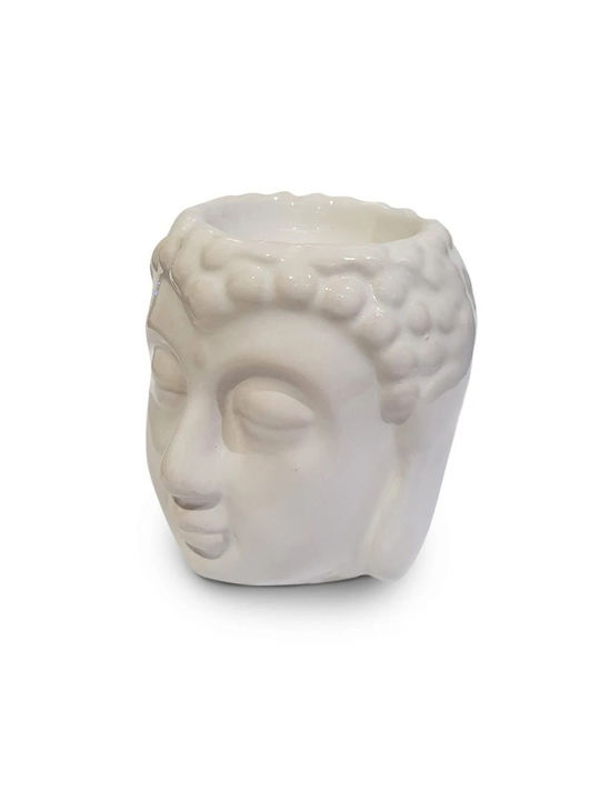 Αρωματιστής Λευκός Σχέδιο Βούδας Oil & Wax Burner Buddha 8,5cm