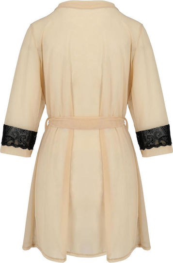 Boss Of Toys Sexy Beige Babydoll with Lace Robe