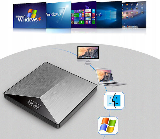 Zenwire External DVD/CD Recorder for Desktop / Laptop Black