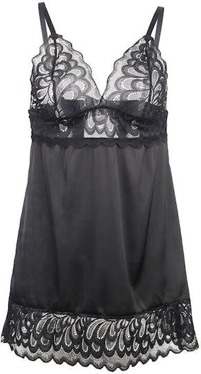 Subblime Sexy Babydoll με Δαντέλα Μαύρο