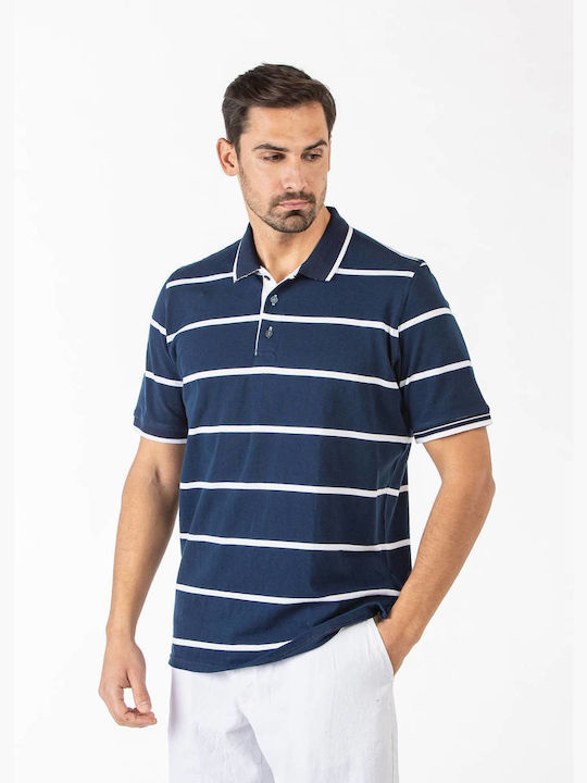 Restart Men's Short Sleeve Blouse Polo Dark Blue