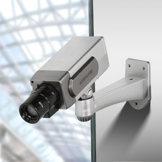 Solar Dummy Surveillance Bullet Camera Silver