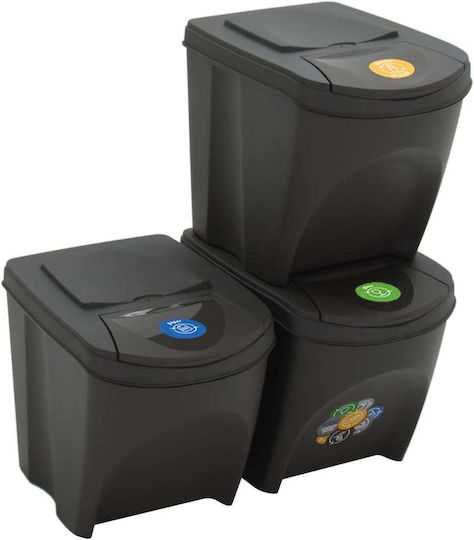 vidaXL Plastic Waste Bin 75lt Gray