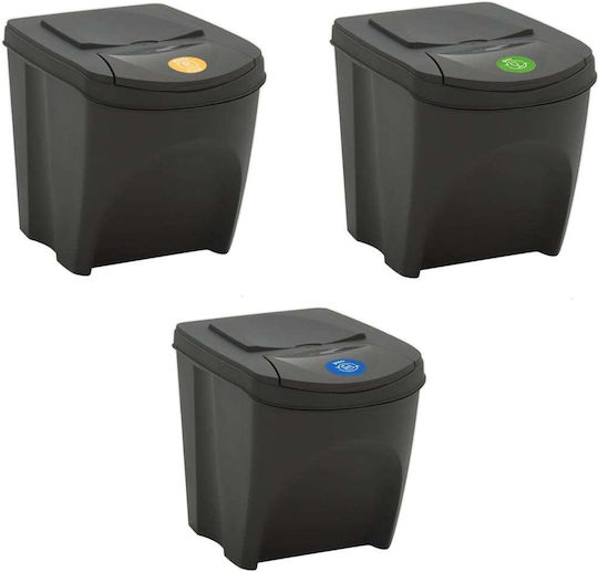 vidaXL Plastic Waste Bin 75lt Gray
