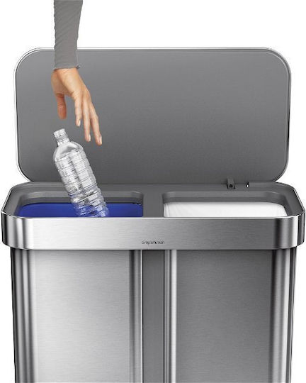 Simplehuman Πλαστικός Κάδος Απορριμμάτων με Πεντάλ 58lt Γκρι
