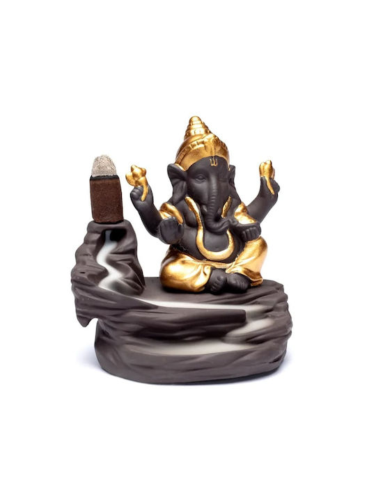 Arzător de tămâie cu reflux din ceramică Ganesh 10cm