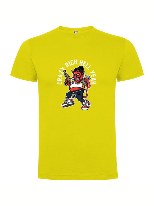 iLovePrints Hell's Rich Gunman T-shirt Yellow