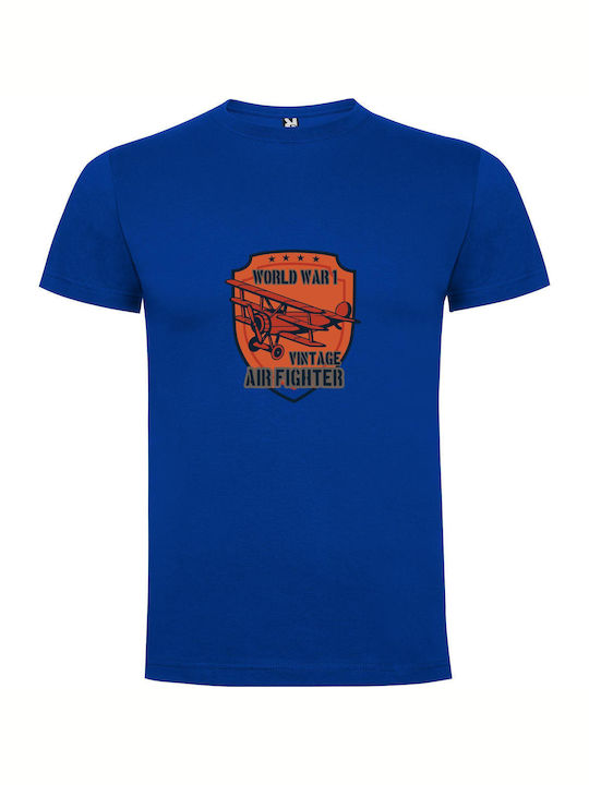 iLovePrints Vintage Fighter Collection T-shirt Blue