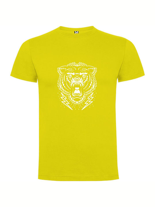 iLovePrints Fierce Mascot Illustration: Hydro74 Style T-shirt Yellow