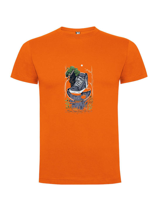 iLovePrints Forest Sneaker Concept Art T-shirt Orange