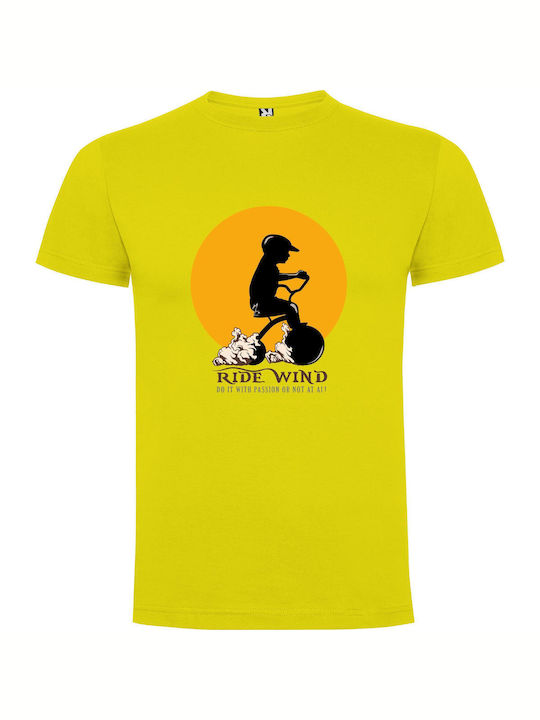 iLovePrints Wind Riding Passion T-shirt Κίτρινο