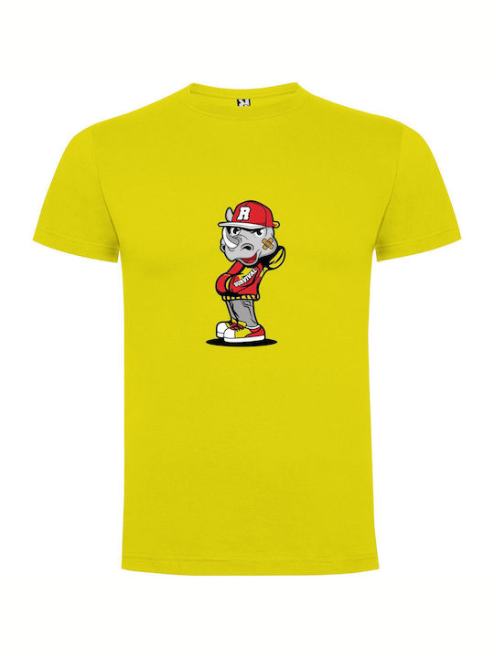 iLovePrints Red Hot Sports Mascots T-shirt Yellow