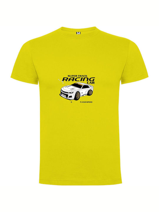 iLovePrints Super Track Racecar T-shirt Yellow