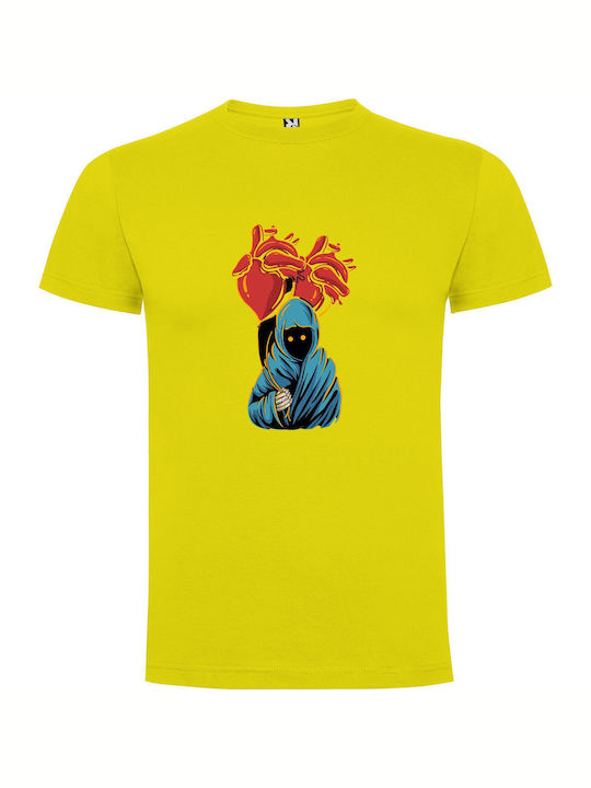 iLovePrints Heart Headed Lovedeath Tricou Galben