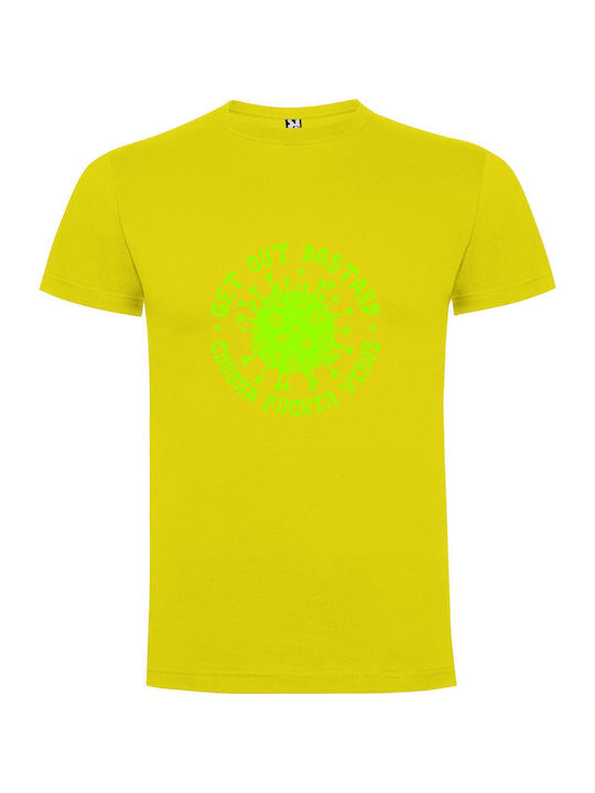 iLovePrints Viral Bastard Art T-shirt Yellow