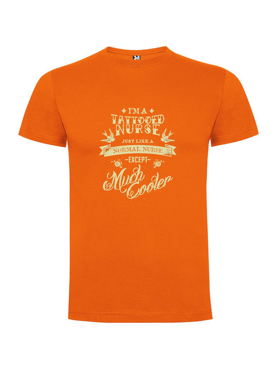 iLovePrints Inked Nurse Extraordinaire T-shirt Orange