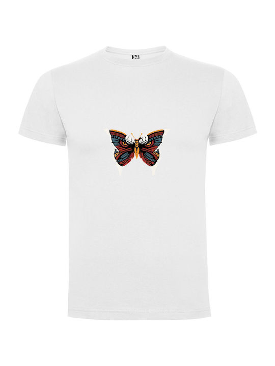 iLovePrints Butterfly Bliss Tricou Alb