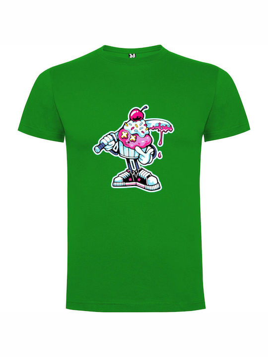 iLovePrints Sprinkle Cupcake Candypunk T-shirt Πράσινο