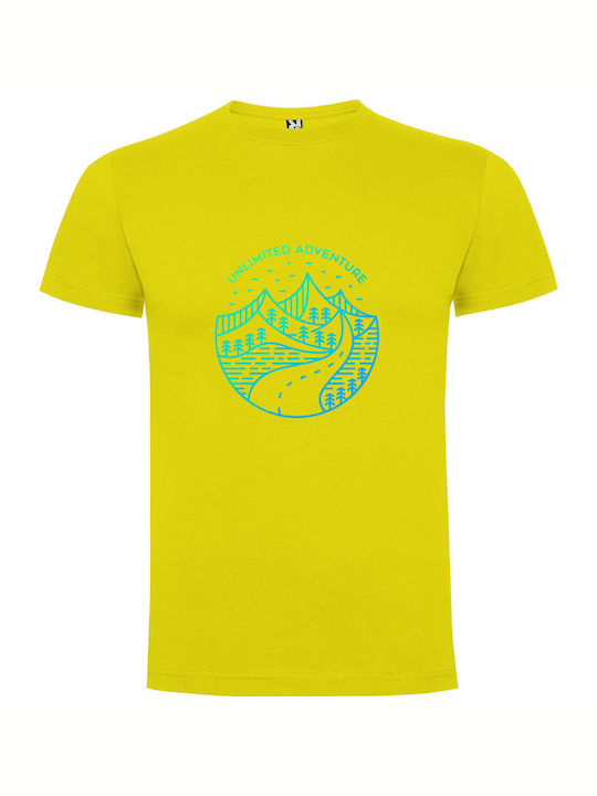 iLovePrints Limitless Adventures Illustrated T-shirt Yellow