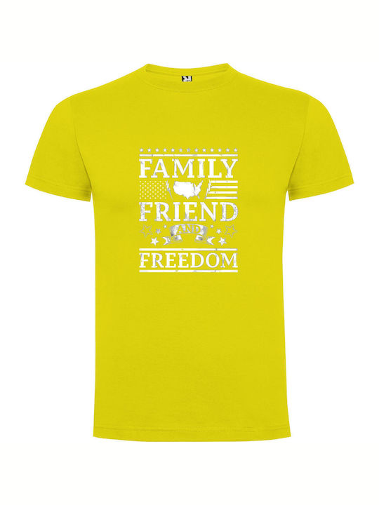 iLovePrints Patriotic T-shirt Yellow