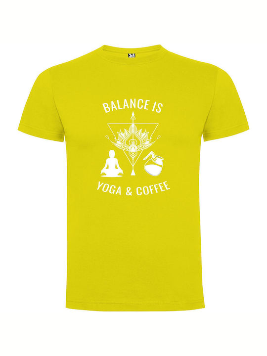 iLovePrints Yoga Balance Blend T-shirt Yellow