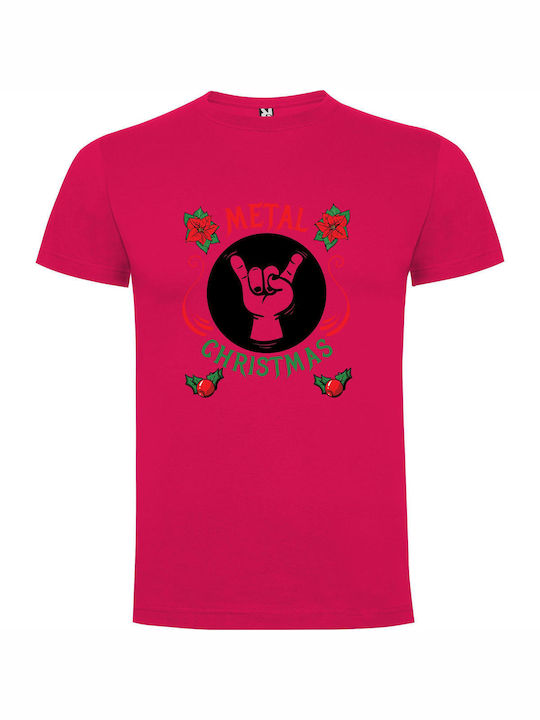 iLovePrints Metal Xmas! T-shirt Fuchsia