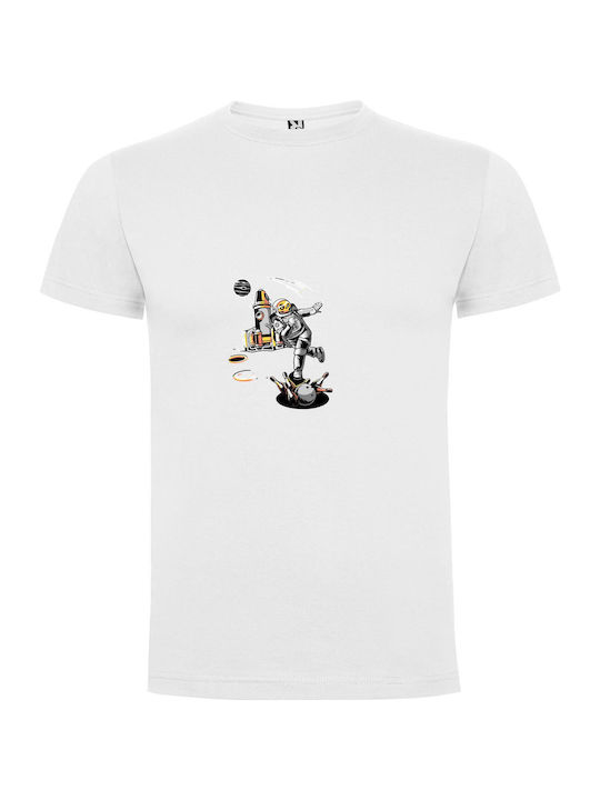 iLovePrints Cosmic Astronaut Art T-shirt White