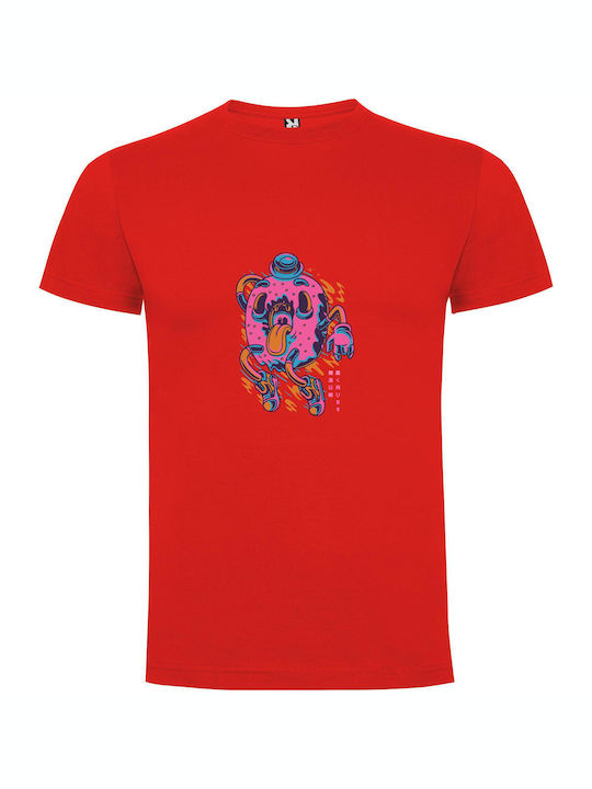 iLovePrints Flyin' Frosted Donut Delight T-shirt Red