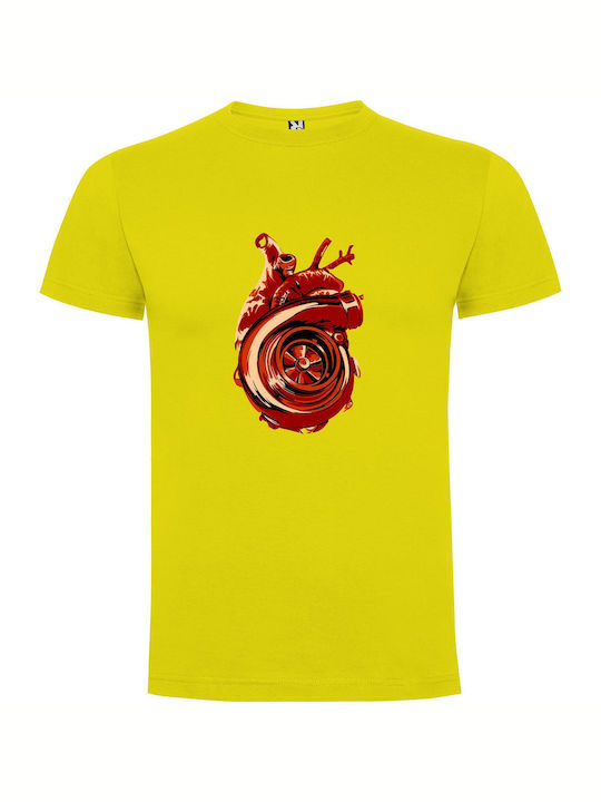 iLovePrints Anatomical Heart Artistry T-shirt Yellow