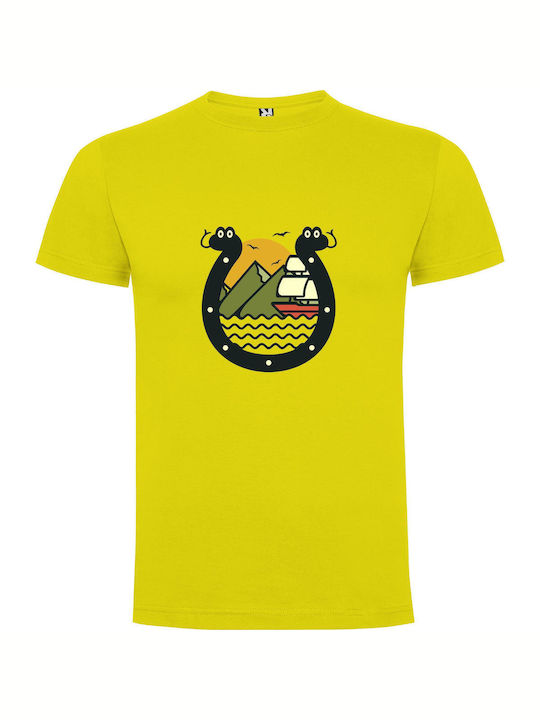 iLovePrints Chasing Ocean Creatures Vector T-shirt Yellow