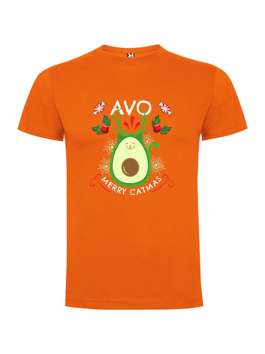 iLovePrints Merry Avocado T-shirt Orange