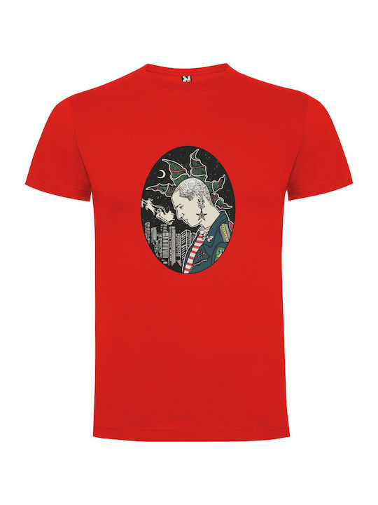 iLovePrints Smogpunk Portraits T-shirt Red