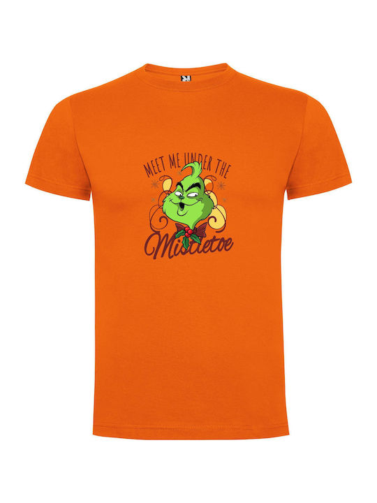 iLovePrints Merry Grinch Profile Pic T-shirt Orange