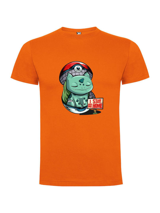 iLovePrints Stay-at-home Pokemon Squad T-shirt Pokemon Orange