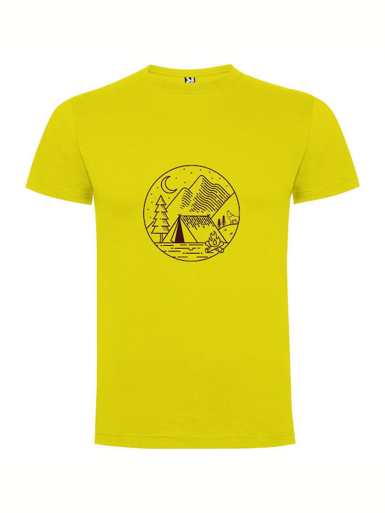 iLovePrints Wilderness Escape Art T-shirt Κίτρινο