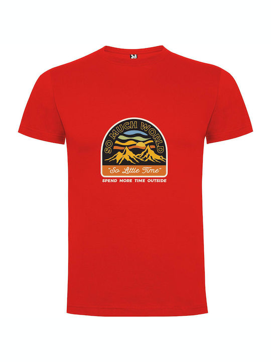 iLovePrints Mountain Patch Wow Shirt T-shirt Red