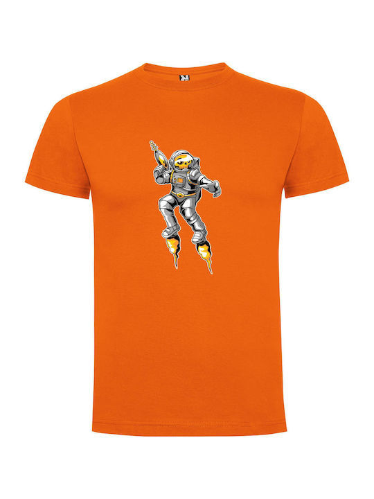 iLovePrints Cosmic Swordmaster T-shirt Orange