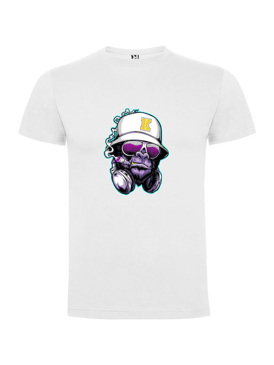 iLovePrints Hip Hop Primate T-shirt Weiß