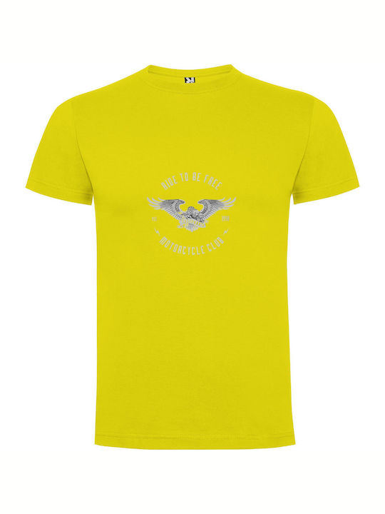 iLovePrints Eagle Riders Club Logo T-shirt Yellow