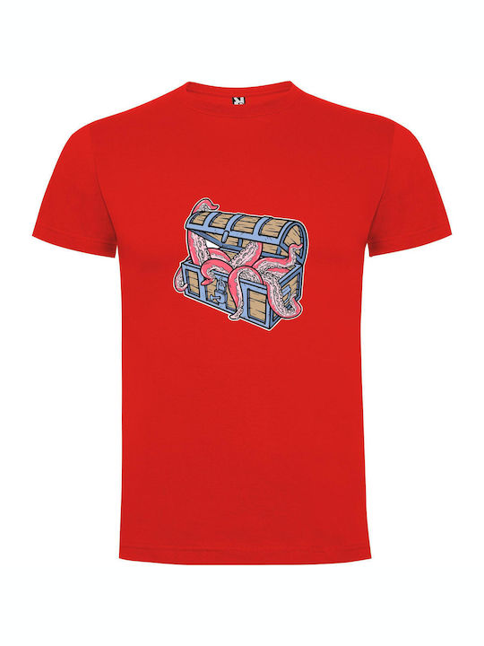 iLovePrints Tentacle Chest Snake T-shirt Red