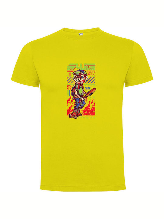 iLovePrints Skate Champ Chic T-shirt Yellow